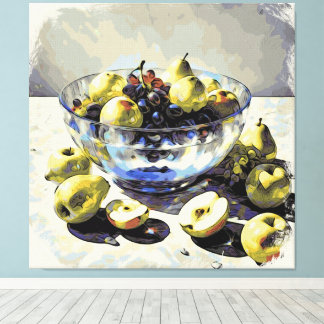 *~* Art Gift SC6 Fruit Crystal Bowl Still Life Canvas Print