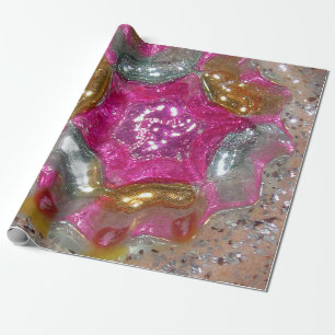 Art Glass Bubble Gum Pink Jewel Wedding Christmas Wrapping Paper