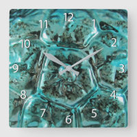 Art Glass Teal Teal Blue Jewel Turtle - numbers