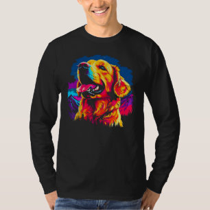 Art Golden Retriever Dog Hiking T-Shirt