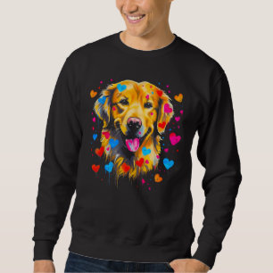 Art Golden Retriever Dog Love Heart Family Sweatshirt