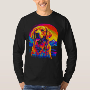 Art Golden Retriever Dog Sunset T-Shirt