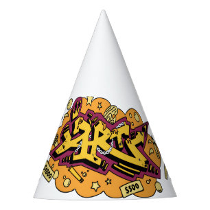 Art graffiti hand drawing party hat