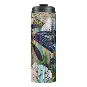 art graphic and watercolor autumn colourful backgr thermal tumbler