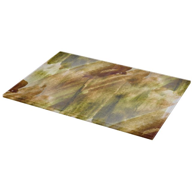 art green, brown hand paint background seamless cutting board (Corner)