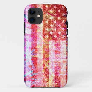 Art Grunge American Flag #5 iPhone 11 Case