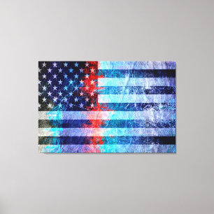 Art Grunge American Flag #6 Canvas Print