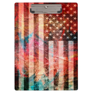 Art Grunge American Flag #6 Clipboard