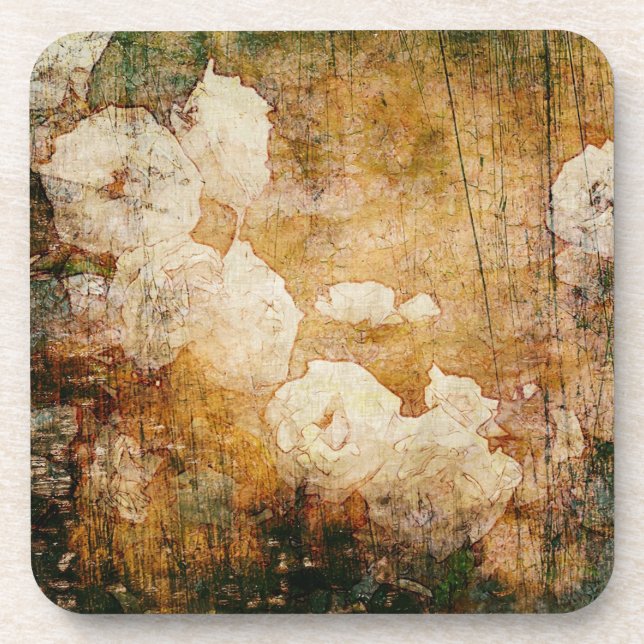 art grunge floral vintage background texture coaster (Front)