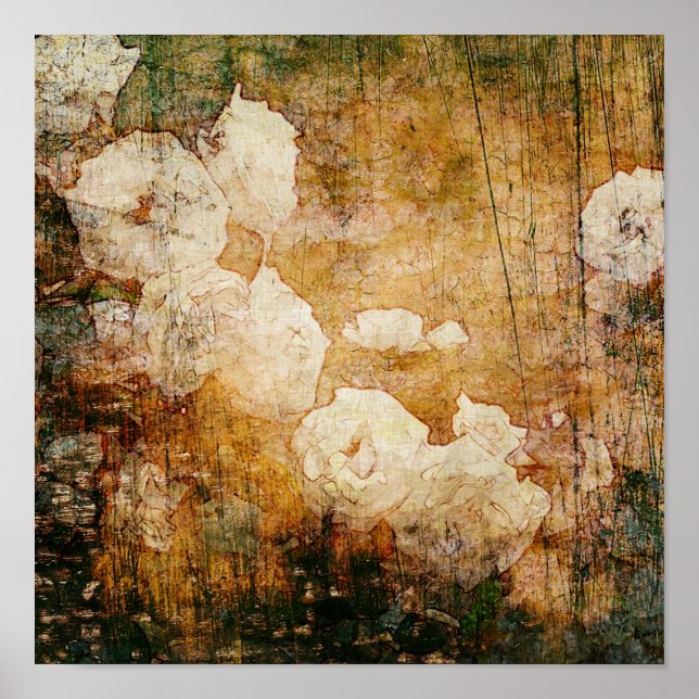 art grunge floral vintage background texture poster (Front)