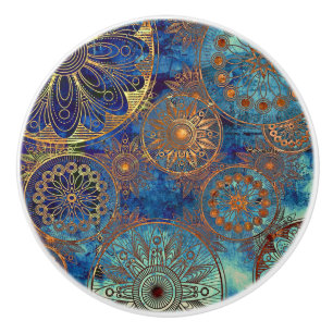 Art grunge pattern ceramic knob