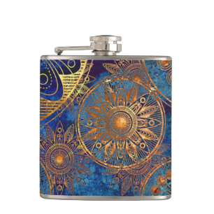 Art grunge pattern hip flask