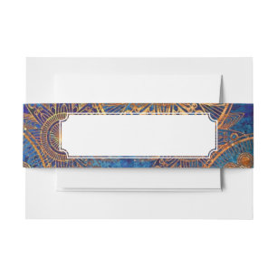Art grunge pattern invitation belly band