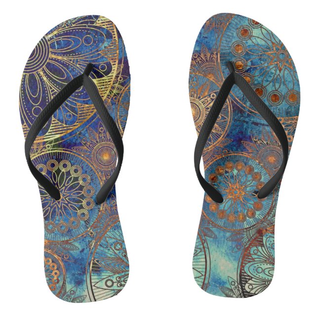 Art grunge pattern jandals (Footbed)