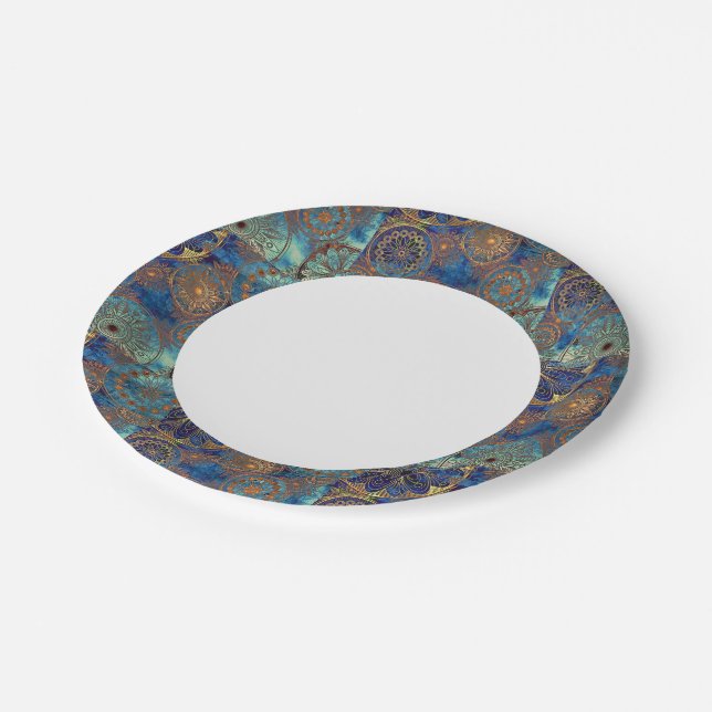 Art grunge pattern paper plate (Angled)