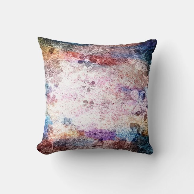 Art grunge vintage floral pattern 2 cushion (Front)