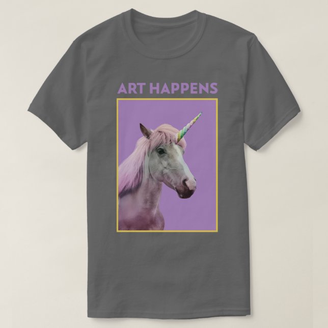 Art Happens Unicorn Horse T-Shirt (Design Front)