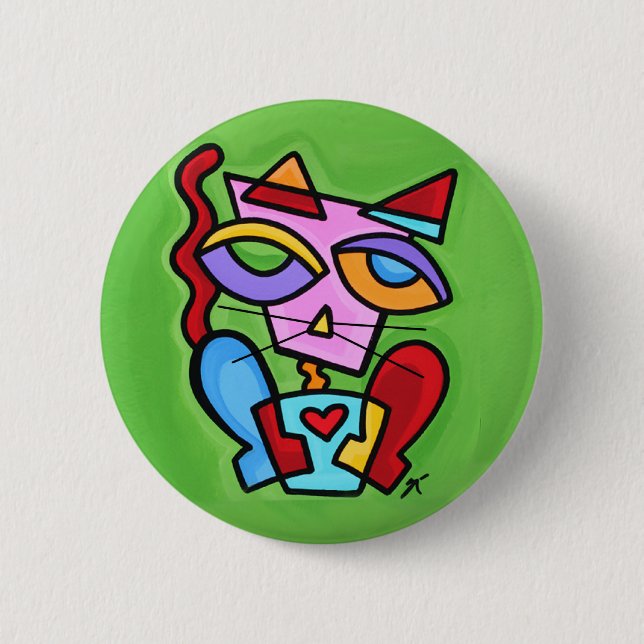 art_happylovecat_rnd 6 cm round badge (Front)