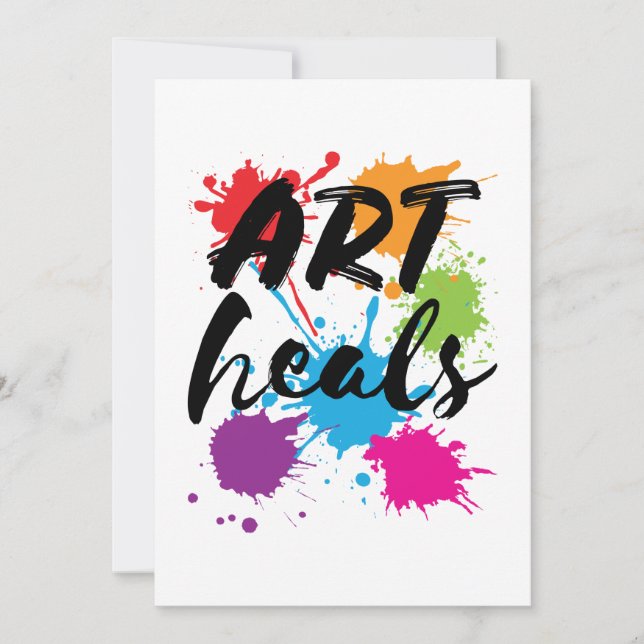 Art Heals Art Therapist Therapy Invitation (Front)