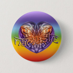 ART Heart NAMASTE chakren colour 6 Cm Round Badge