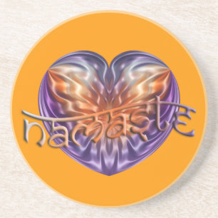 ART Heart NAMASTE   orange Coaster