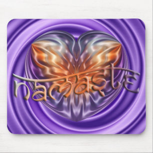 ART Heart NAMASTE violet swirl Mouse Pad