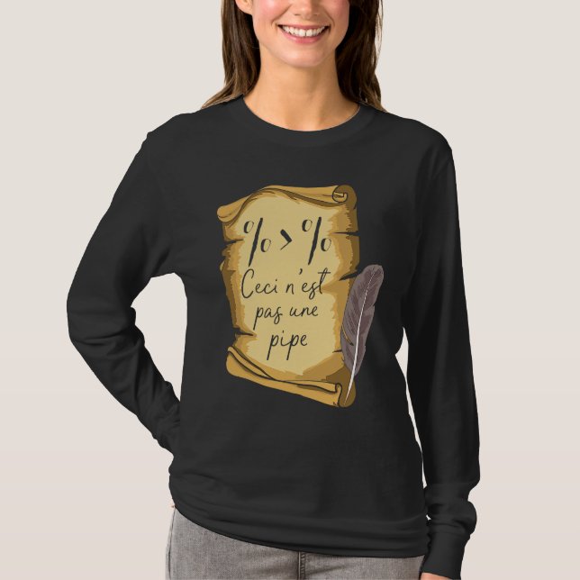 Art History Ceci n'est Pas Une Pipe Data Scientist T-Shirt (Front)