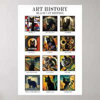 Art History Funny Black Cat Artwork Styles Edition