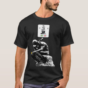 Art History Geek  Rodin Thinker Statue Dating App T-Shirt