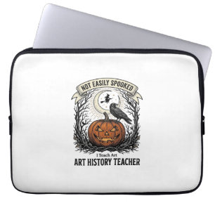 Art History Teacher Shirt with Spooky Pumpkin Engr Laptop Sleeve