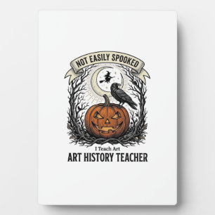 Art History Teacher Shirt with Spooky Pumpkin Engr Plaque