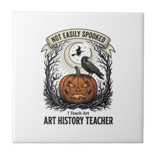 Art History Teacher Shirt with Spooky Pumpkin Engr Tile
