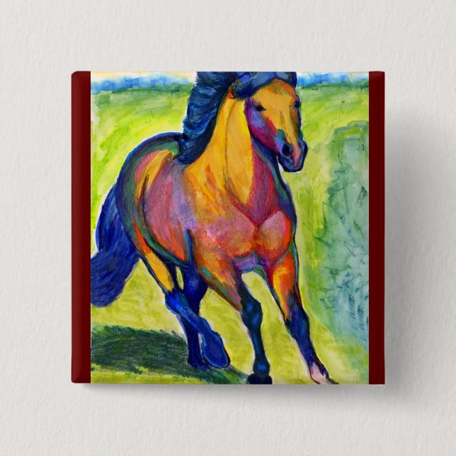 Art Horse 15 Cm Square Badge (Front)