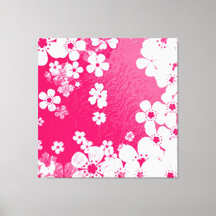 Art hot pink floral grunge background pattern canvas print