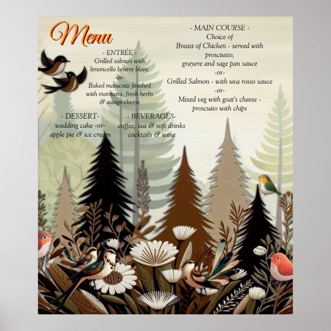 Art illustration of modern-style simplistic birds poster (Front)