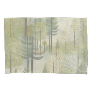 Art illustration of pine trees in a modern-style pillowcase