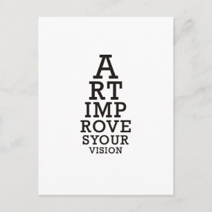 Art Improves Your Vision Eye Chart  Postcard