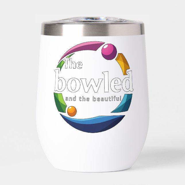 "Art in Motion: Circular Lawn Bowls Bowled Logo, (Front)