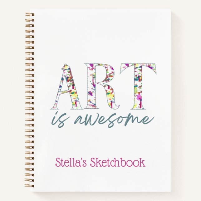 Art is Awesome Personalised  Notebook (Front)