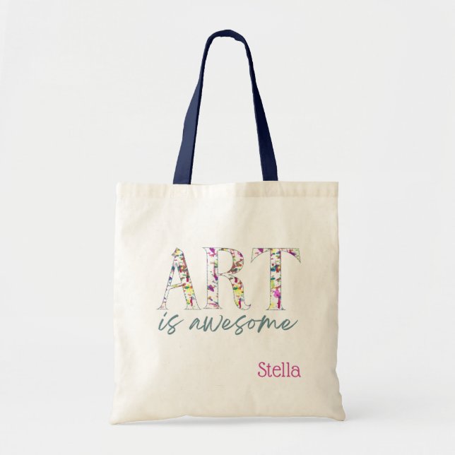 Art is Awesome Personalised  Tote Bag (Front)