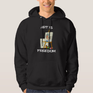 Art Is Freedom  Colourful Paint Tools Artist Paint Hoodie