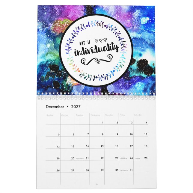 Art is Individuality Calendar (Dec 2027)