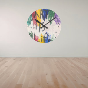 ART IS LIFE  colorfulexpressions exciting kids Round Clock