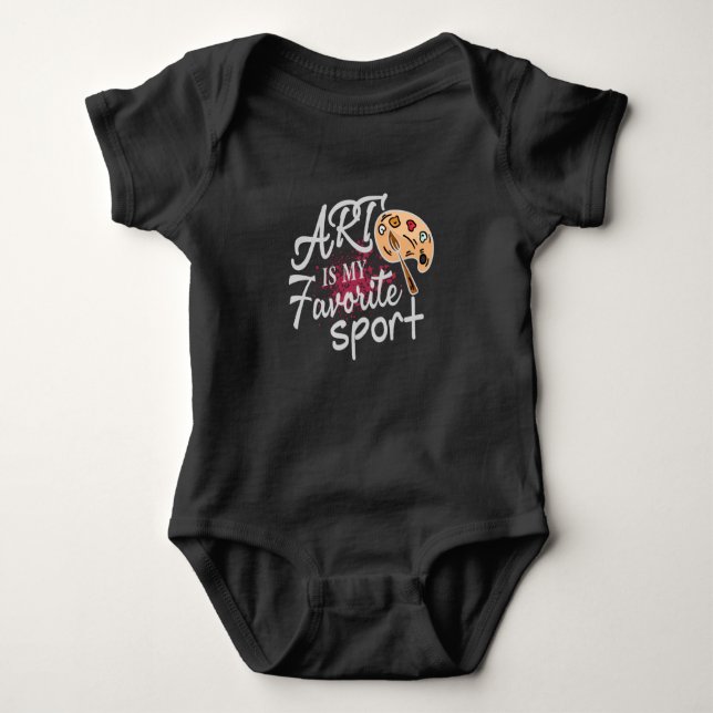 Art Is My Favorite Sport red Splash Baby Bodysuit (Front)