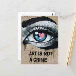 Art is Not a Crime Eyeball and Heart Postcard