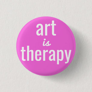 Art is Therapy Pink Pin Button