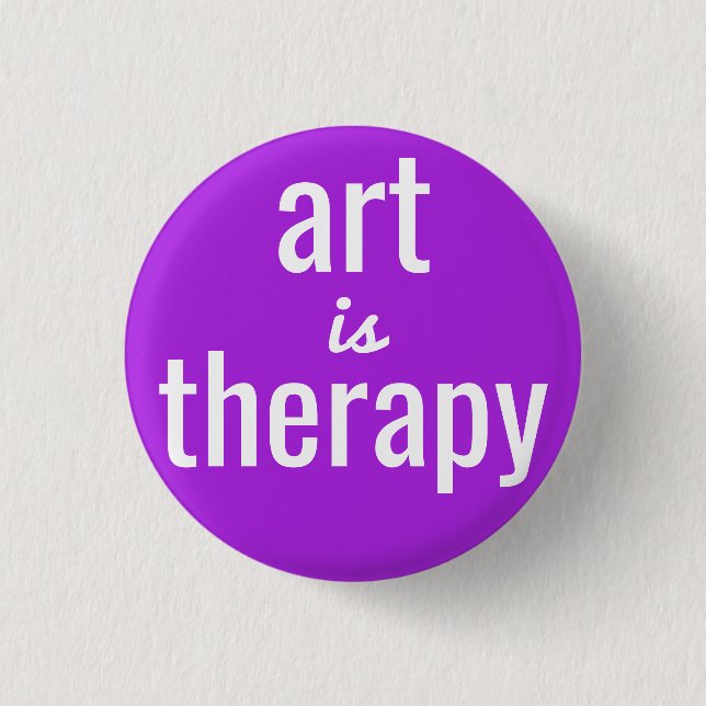 Art is Therapy Purple Pin Button (Front)