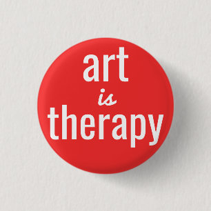 Art is Therapy Red Pin Button