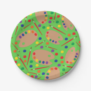 Art Kids Birthday Party Painting Paper Plate