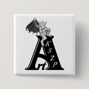 Art KSZP Logo mit Golem Gargoyle 15 Cm Square Badge